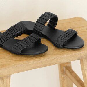 NEW - Jenni Kayne Leather Dune Sandal - Black Size 39